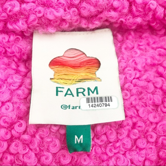 FARM Rio Mixed Macaw Faux-Shearling Reversible Puffer Jacket Rainbow Stripe Coat - Picture 9 of 16